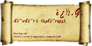 Óvári Gyöngyi névjegykártya